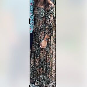 Floral Maxi Dress - Black